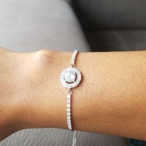 18K white gold filled stunning CZ bracelet